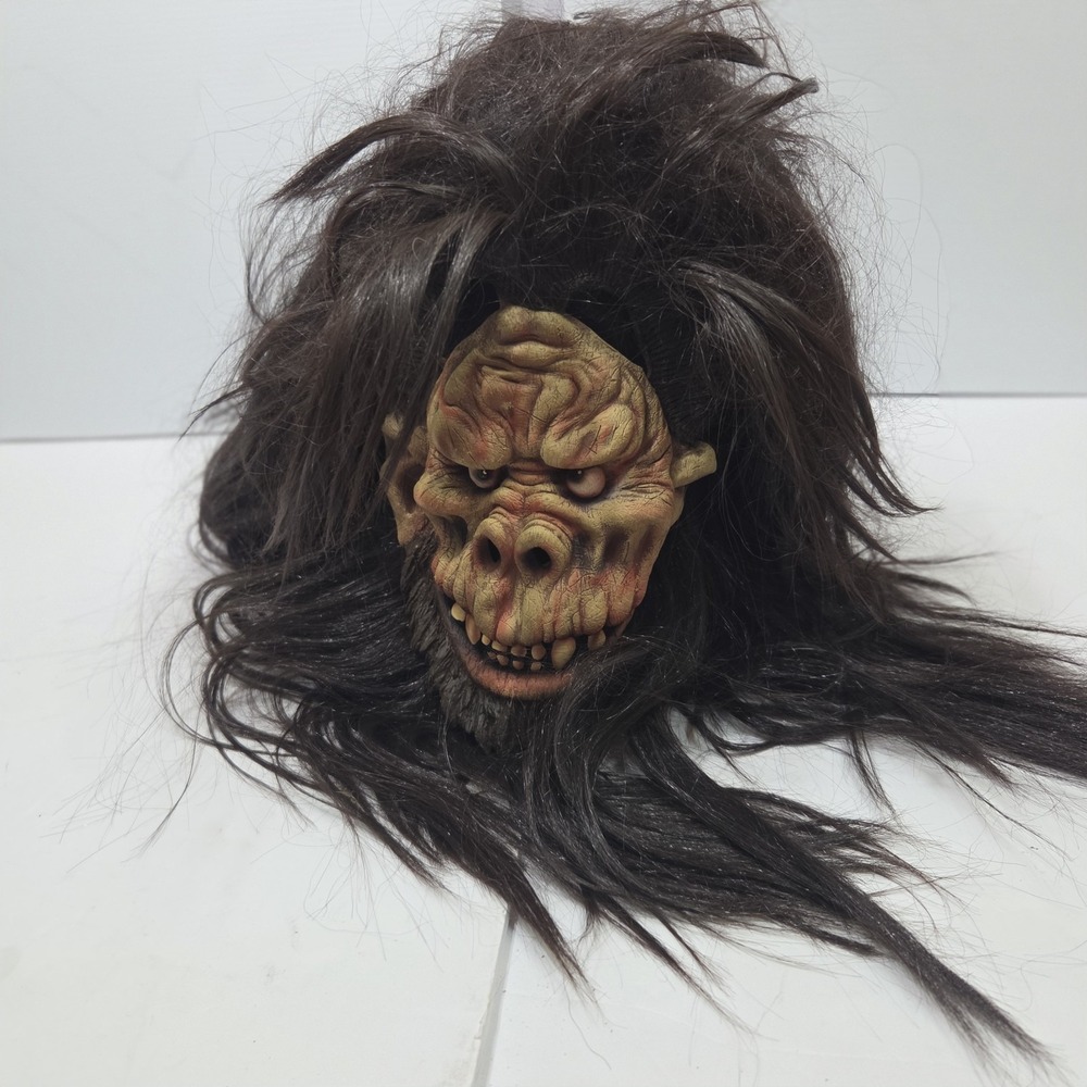 Vtg 2003 Halloween Mask YETI Chimpanzee Troll Ape Hair Beard Paper Magic Group